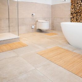 DE-Commerce Bamboo Bath Mat Set - 3 Pack, Non-Slip Bath Rugs, Wooden Mat, Bathroom Decor