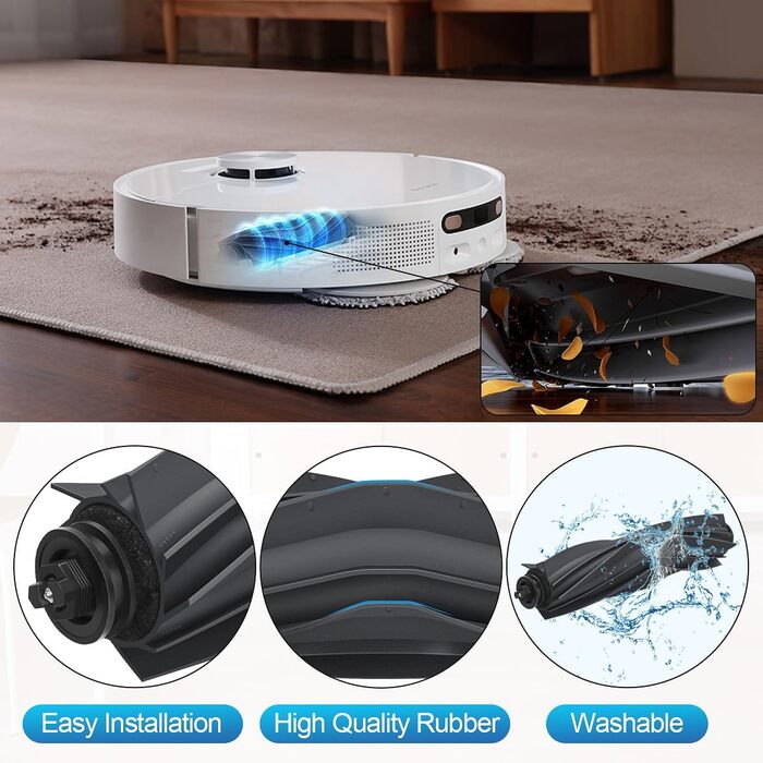 Запчастини для Dreame X30 Ultra, L10s Ultra Gen2, L40 Ultra, Mova E30 Ultra: комплект аксесуарів (2 основні щітки, 4 фільтри, 4 мікрофібри, 4 бічні щітки, 4 пилозбірники) сумісні з L10s Pro/L10s Plus