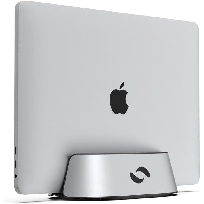 HumanCentric Adjustable Laptop Stand & Dock - Leather & Aluminum - Vertical Stand for MacBook Pro & Laptops (0.5' - 1.5')