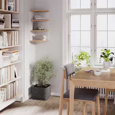 Кутова книжкова полиця Vicco Ecki, біла/дуб золотий, 30x60 см