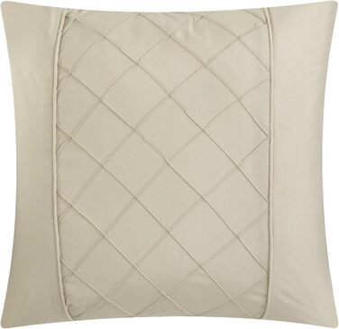 Чіхли для ліжка Chic Home Daya 3 шт. з рюшами та плісе, для двоспального ліжка, білі наволочки та декоративні подушки в комплекті, білий (King, Taupe)