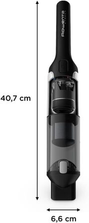 Ручний пилосос Rowenta X-Touch AC9736 бездротовий, чорний: компактний, легкий (0.6 кг), з насадкою для щілин та малою щіткою, потужний цифровий мотор, станція зарядки