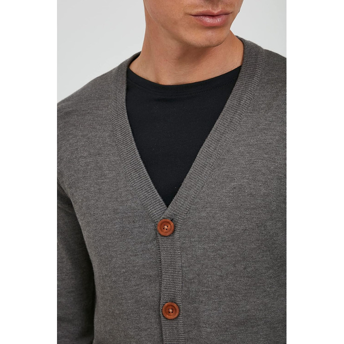 Кардиган чоловічий Bend BHennard Herren з в'язаного полотна з V-подібним вирізом, на ґудзиках, з бавовняної суміші, Regular fit, колір Pewter Mix (70817)