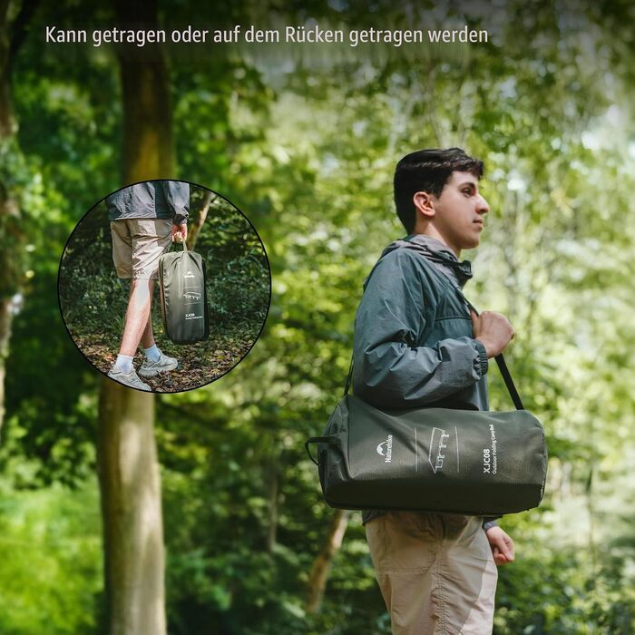 Ультралегке кемпінгове ліжко Naturehike: складане розкладне ліжко для походу, туризму та відпочинку, чорне (Upgraded)