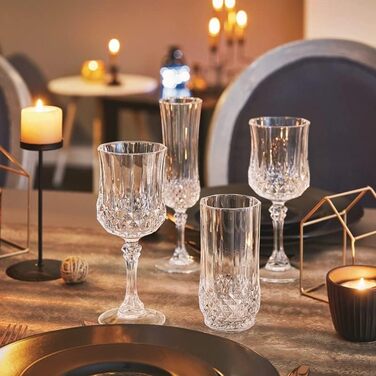 Cristal d'Arques Paris Longchamp - Wine Glass 170ml - Set of 6 - made of Kwarx - reinforced packaging - Shine, transparency, and high resistance