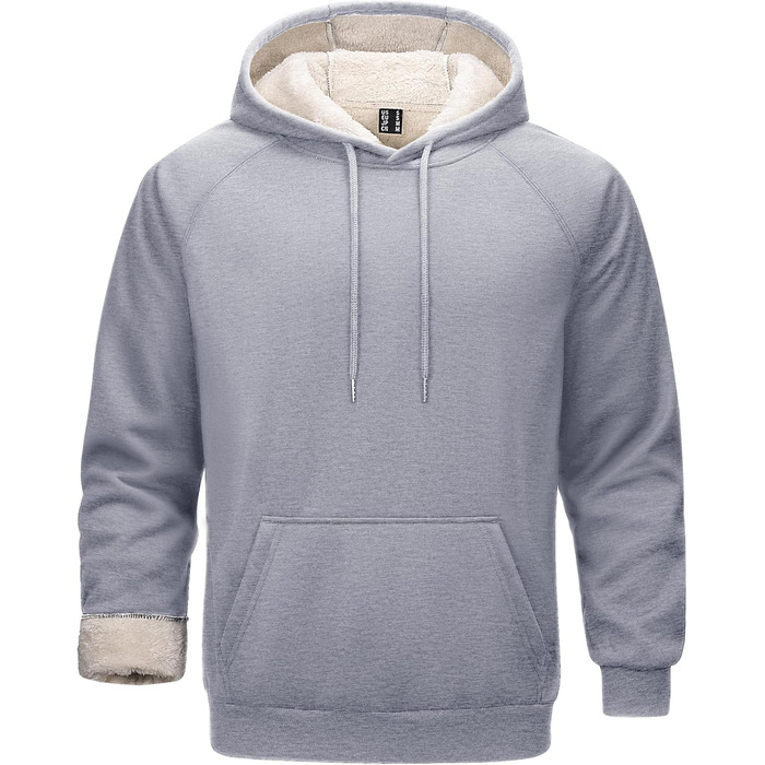 Світшот Cavva Hoodie для чоловіків з капюшоном: флісова підкладка, вітро- та водовідштовхуючий, бавовна, теплий, армійного кольору (світло-сірий, XXL)