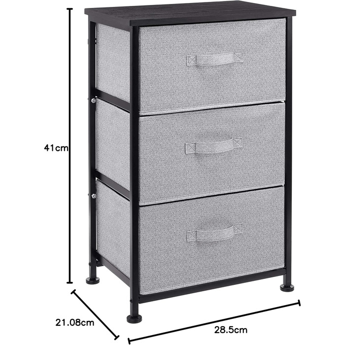 Amazon Basics - Closet Storage Organizer with 3 Fabric Drawers, Black
