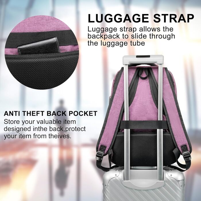 Рюкзак RJEU для дівчат та підлітків, шкільний рюкзак з відділенням для ноутбука 15.6