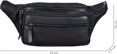 STILORD 'Zion' сумка на пояс з натуральної шкіри, через плече, на груди - чоловіча/жіноча, для фестивалів, чорна Obsidian, шкіряна