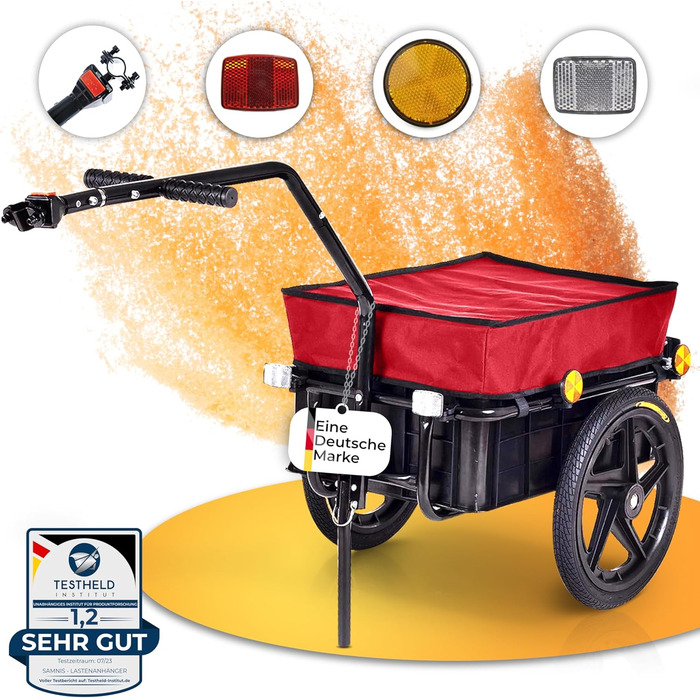 Причіп для велосипеда SAMAX 70 літрів / 60 кг, вантажний, з кріпленням, чорний (70л / 60кг)