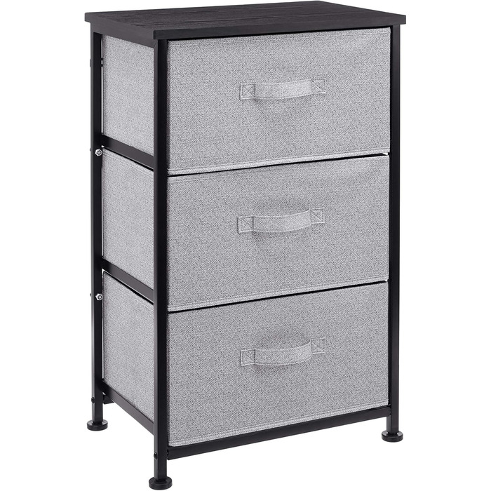 Amazon Basics - Closet Storage Organizer with 3 Fabric Drawers, Black