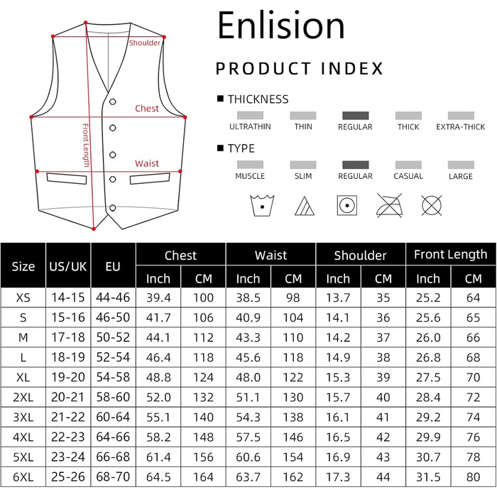 Костюмний жилет для чоловіків Enlision: Жилет та краватка з павальовим принтом, нагрудна хустинка, флоковий жакард, набір для весілля/вечірки, темно-синій, розмір M