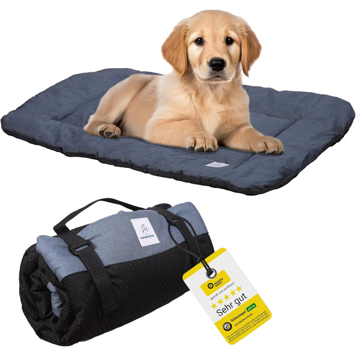 Килимок для собак Wanderpfote, 75 x 50 см, ортопедичний, вологостійкий, синій (M)