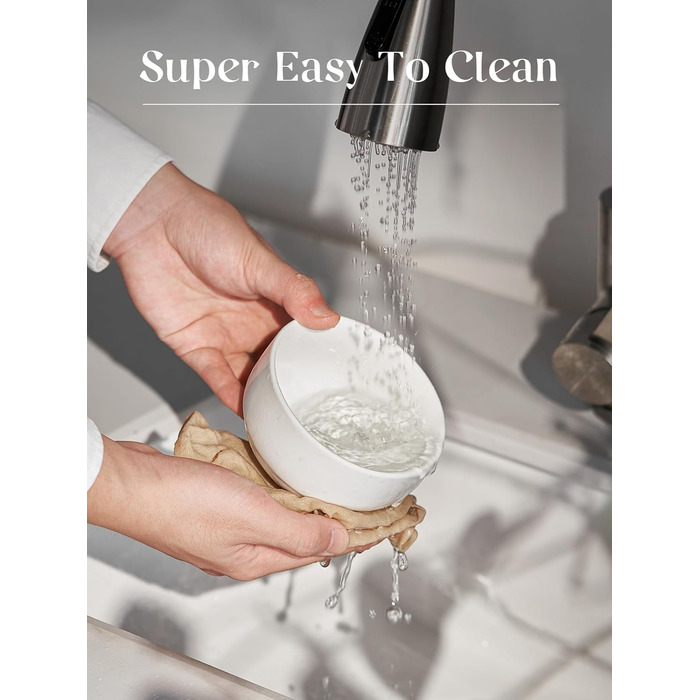 Набір супових тарілок DOWAN, 4 шт. (1100 мл, 300 мл), кераміка, білий, для кухні, паста, мілкшоп