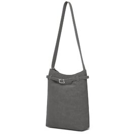 Сумка жіноча Miss Lulu велика шопер Tote Bag з м'якої PU шкіри середнього розміру, сіра (2-2)