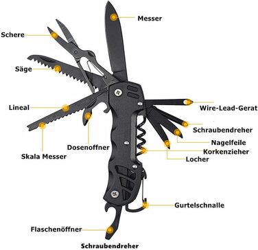 Мультитул 14-в-1: інструмент для тата, чоловіків та жінок. Мультиінструмент для виживання, кишеньковий ніж, складаний ніж з плоскогубцями, пилкою, викрутками для дому, кемпінгу, походів, велоспорту