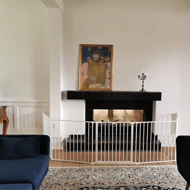 BabyDan Flex XXL – захисне бар'єр для каміну та сходів, перегородка для кімнати, білий, 90-350 см, Данія