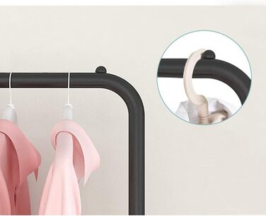 Vinteky Clothing Rack, Freestanding Coat Rack with Upper Bar, Lower Shelf, and 6 Hooks for Hanging Clothes, Black