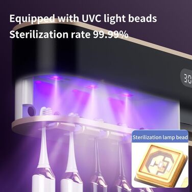 Електричний стерилізатор зубних щіток UV, USB-організатор для 5 щіток, чорний