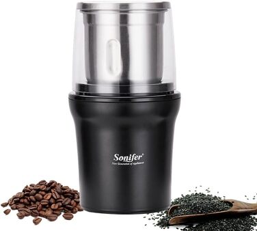 Electric Spice Grinder Coffee Grinder 100g Capacity 300W Power Removable Stainless Steel Container for Grinding Coffee Beans, Nuts, Spices, Grains, and Herbs