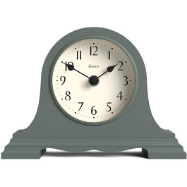 JONES CLOCKS® Speakeasy Desk Clock | Classic Napoleon Hat Design | | Contemporary classic style for desk, table, shelf or bedside table (Green)