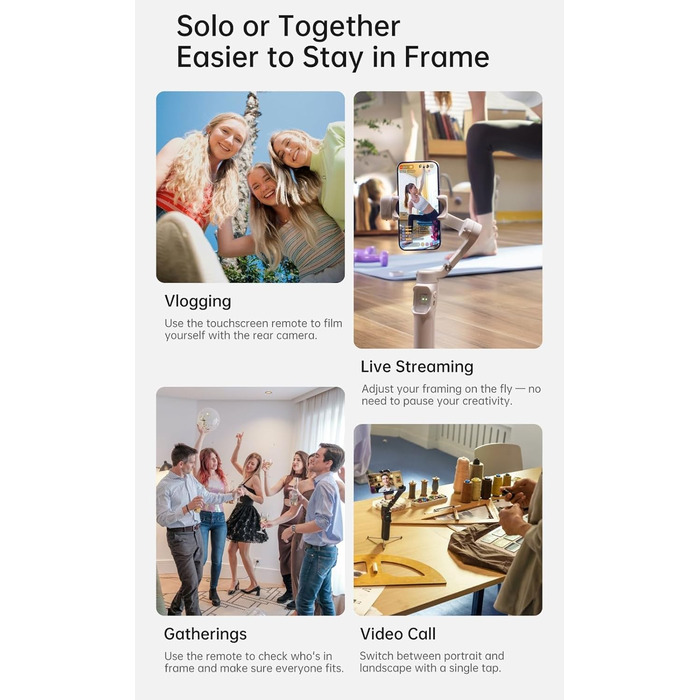 Стабілізатор Hohem iSteady V3 Ultra для смартфона: AI-трекінг, жести, пульт, екран, штатив, для зйомки Vlog та TikTok