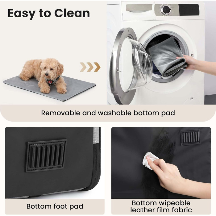 Транспортна переноска для собак Pecute, 61 x 52 x 45 см, сіра. Зручна, складана, з вентиляцією та ролетним віконцем. Ідеально для подорожей автомобілем.