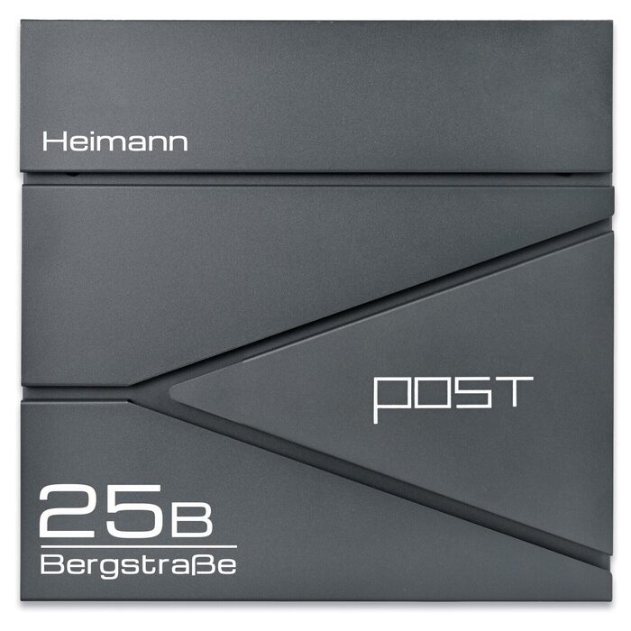 Поштовий ящик Verda з газетницею, нержавіюча сталь, антрацит, 2 ключі - дизайнерський настінний ящик з прихованим замком