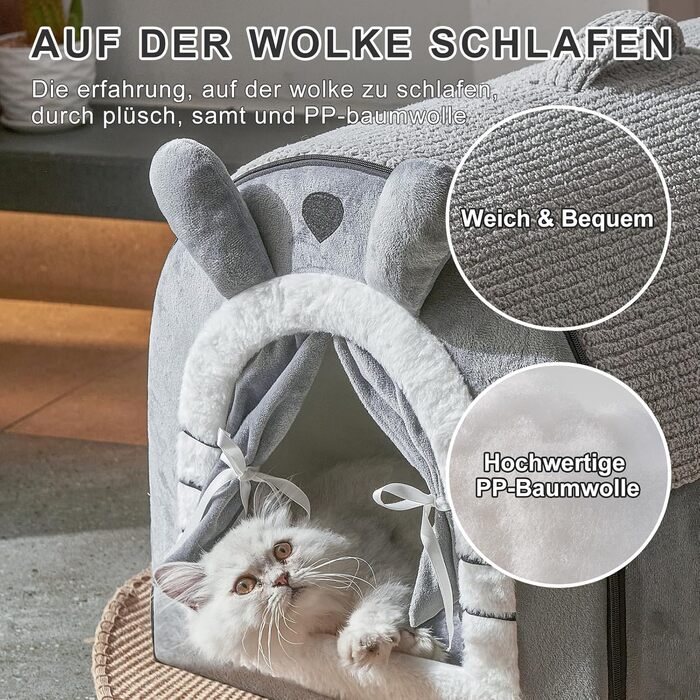 Будка для собак середнього розміру Jiupety з завісою, портативна переносна будка для собак, розмір L (61x45x45 см), сіра, знімний м'який лежак