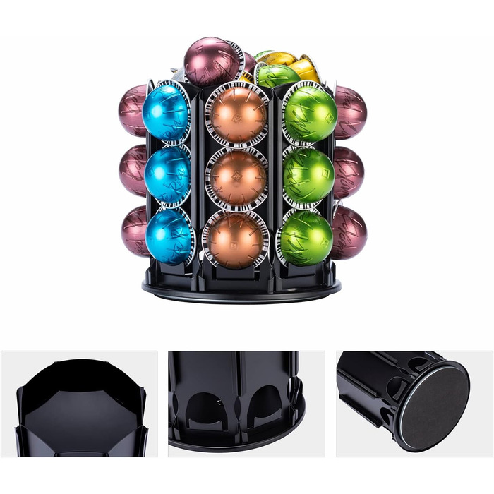 Організатор для капсул Nespresso Vertuo Carousel – чорний (60+ капсул)