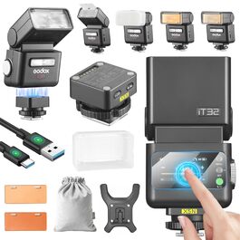Godox IT32 - Спалах для камери Canon з X5C тригером, GN18, LED-підсвітка, сенсорний екран, магнітні фільтри