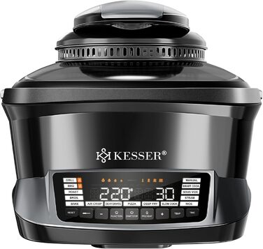 Мультиварка KESSER® 8л з фритюрницею та 16 програм - гриль, випічка, тушкування, приготування на пару, підтримка тепла, швидка обробка, рисоварка, йогуртниця (антрацит)