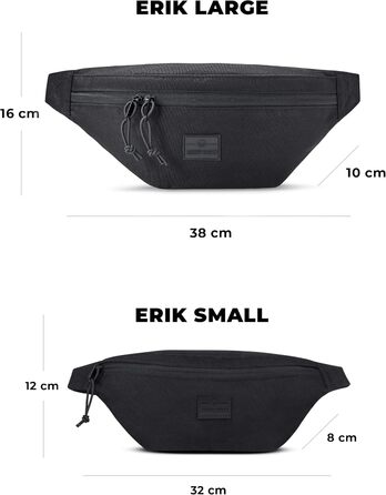 JOHNNY URBAN: поясна сумка (бананка) Erik Small - чорна, водонепроникна, для чоловіків та жінок, стильна нагрудна сумка для фестивалів