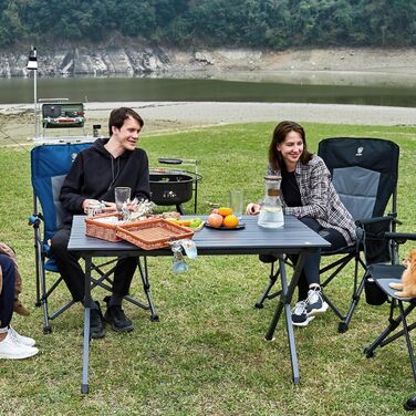 Розкладний туристичний стіл EVER ADVANCED 120x70 см, алюміній, 100 кг, сірий