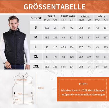 Електрична гріюча жилетка для чоловіків та жінок з Power Bank, 8 зон нагріву, 3 температурні режими, чорний, XXL