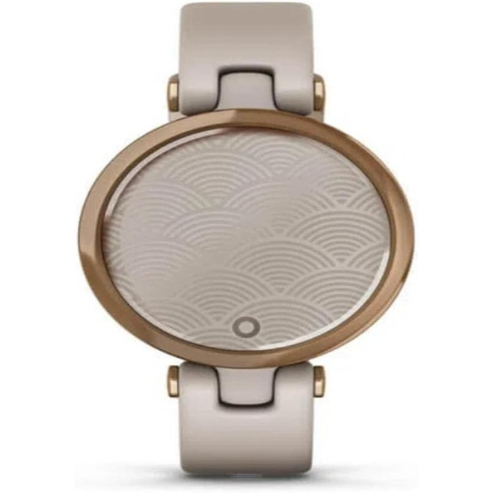 Розумний годинник Garmin Lily™ з сенсорним екраном та унікальним об'єктивом, світло-золотистий з білим шкіряним ремінцем