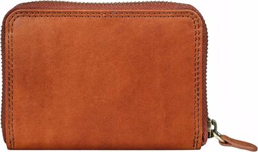 Benthill Wallet Women's Small Genuine Leather | Wallet with RFID Protection | Slim Flat Card Wallet with Zipper & 6 Card Slots, Color: Brown