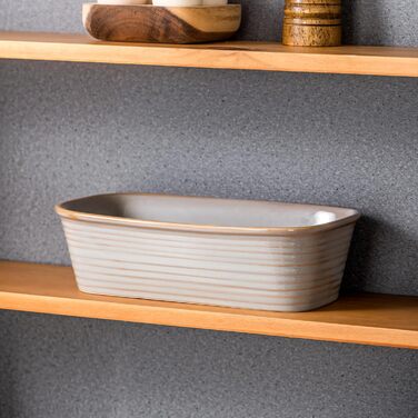 Casserole dish, PRESTI vancasso baking dish made of stoneware, 1-piece rectangular lasagna dish baking dish for bread, lasagna, pizza cake