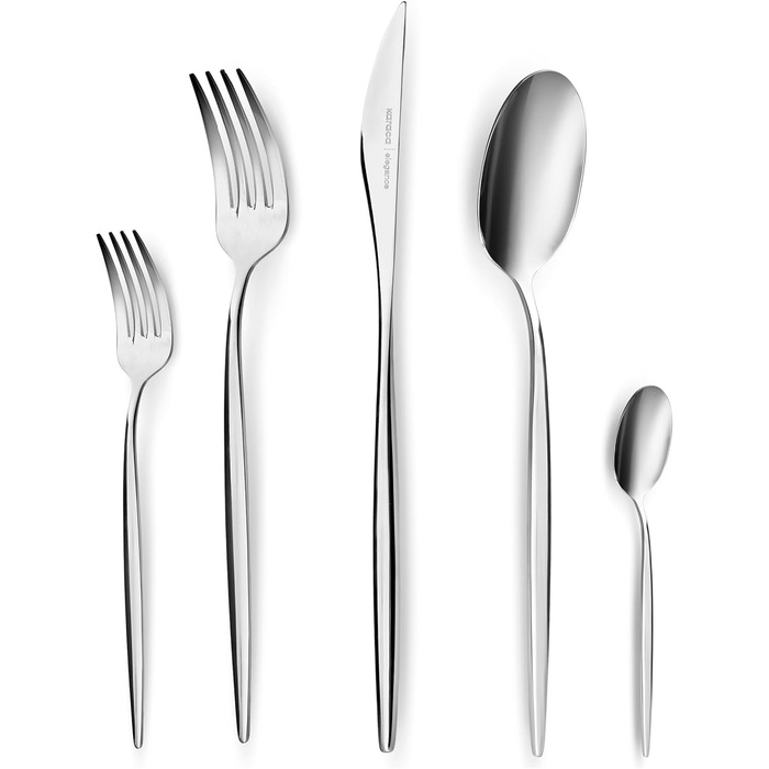 Karaca Lisbon Cutlery Set with Box Set, 60-Piece, for 12 People, 18/10 Stainless Steel Cutlery Set, Dishwasher Safe, Perfect for Everyday Use, Premium Quality