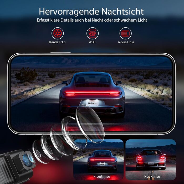 Автомобільний відеореєстратор 4K+2.5K з GPS та 5.8 GHz Wi-Fi, двоканальна камера з IPS-екраном 3.16