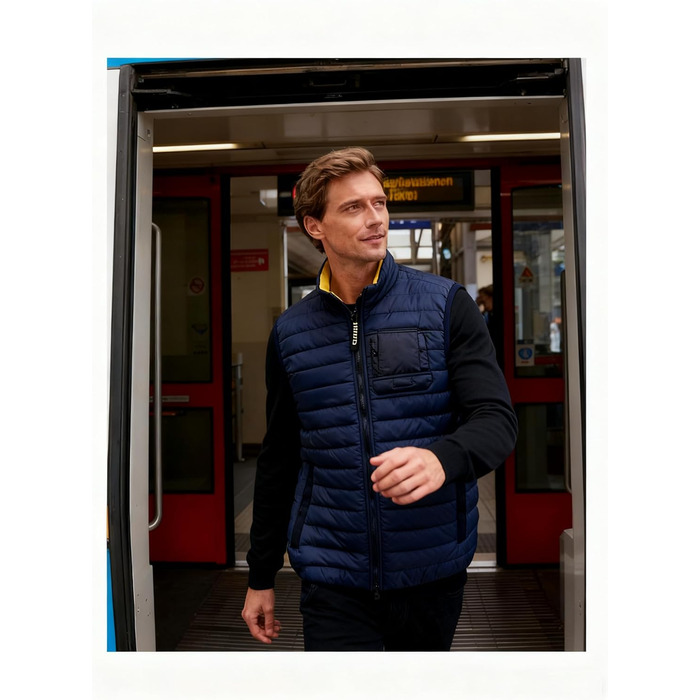 Чоловіча степкова жилетка Krumba для зими: тепла жилетка з утеплювачем для прогулянок, вихідних та активного відпочинку (3XL, темно-синій)