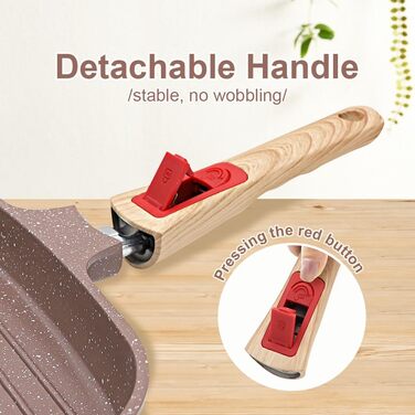 Гриль-сковорода з кришкою 26x24 см з керамічним антипригарним покриттям, знімною ручкою (Коричнева)