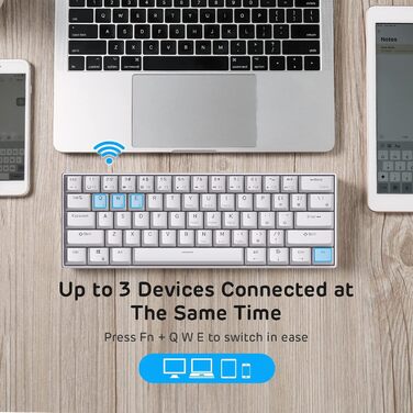 Механічна клавіатура RK ROYAL KLUDGE RK61-US 60% з підсвічуванням, Bluetooth/2.4Ghz/USB, Hot-Swappable, QWERTY, для Windows/Mac