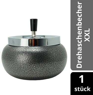 Kogu ashtray for cigarette butts, Jumbo, curved, 17cm (Chrome/Stone Lacquer)