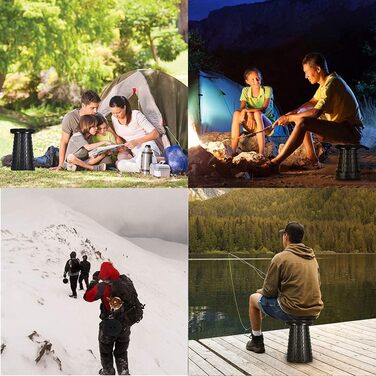 Тeleskopний стільчик, складаний туристичний стільчик для кемпінгу, риболовлі, барбекю та дому