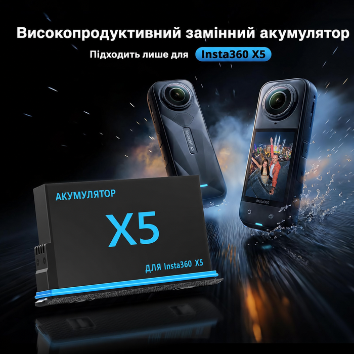 Акумуляторна літієва батарея melasta для Insta360 X5, 2 шт. 2800 мАг, змінна батарея з 2-канальним зарядним пристроєм, сумісна з екшн-камерою Insta360 X5 з 2 слотами для SD-карт Misro