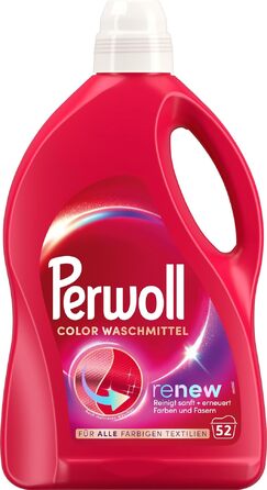 Рідкий засіб для прання кольорової білизни Perwoll Renew Color, підсилення кольору та догляд за волокнами, 2x52 прання
