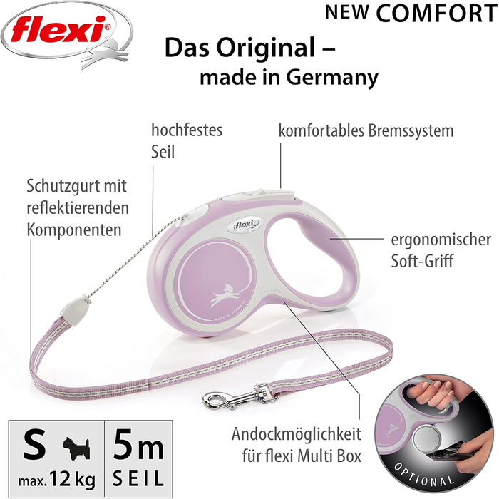 Рулетка вимірювальна Flexi Comfort S, 5 м, рожева