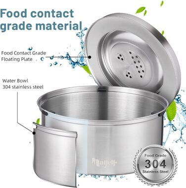 Миска для собак без облизування, нержавіюча сталь, миска для пиття собак Anti-Schlabber, неслизька та витокостійка миска для собак, маленьких та середніх собак (3L+1L)