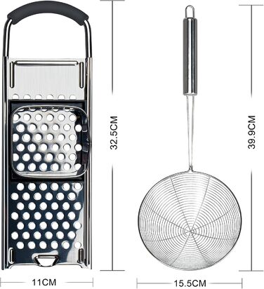 Набір для приготування шпецелі: тертка, прес, сито, шумовка та шкребок з нержавіючої сталі